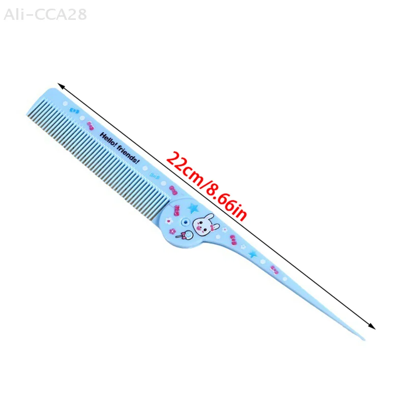 مشط تدليك كرتوني قابل للطي، مشط شعر مضاد للكهرباء الساكنة، مشط ذيل مدبب، فرشاة مشط شعر محمولة للسفر، ملحقات تصفيف الشعر