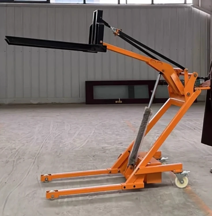 Hochwertiger 500 kg-700 kg elektrischer tragbarer Gabelstapler mit Selbsthebefunktion, kleiner Gabelstapler, tragbarer Stapelkran