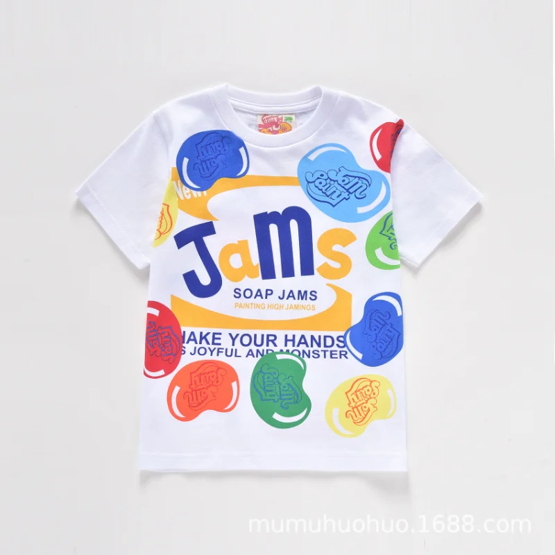 Japanese Children's T-shirts Mother Kids Clothes Summer Boys and Girls' Short-sleeved T-shirt Cute Tees Cartoon  Fashion Tops