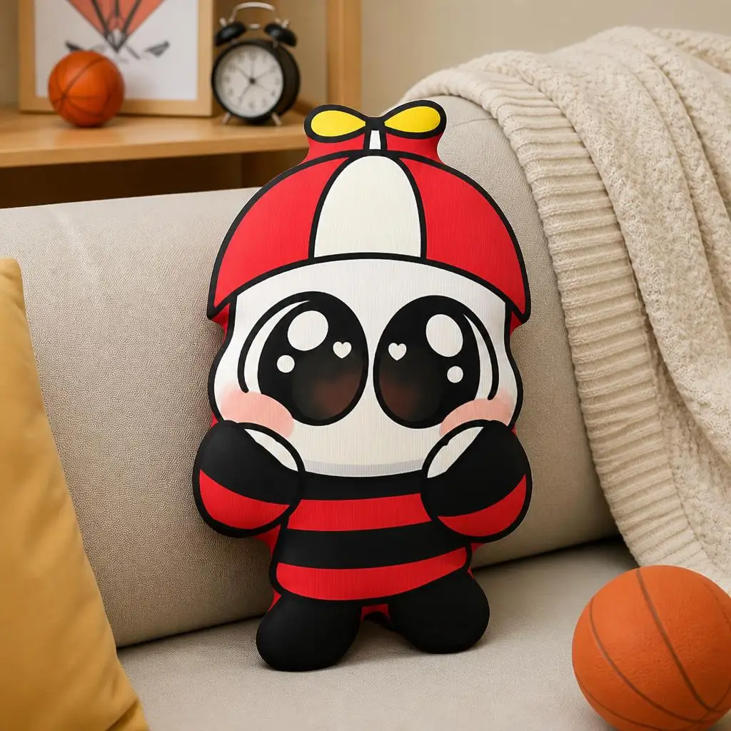 Omenaso Cartoon Meme With Red Propeller Hat Shaped Pillow Cushion Irregular Stuffed Throw Pillows for Sofa Home Decoration Gift