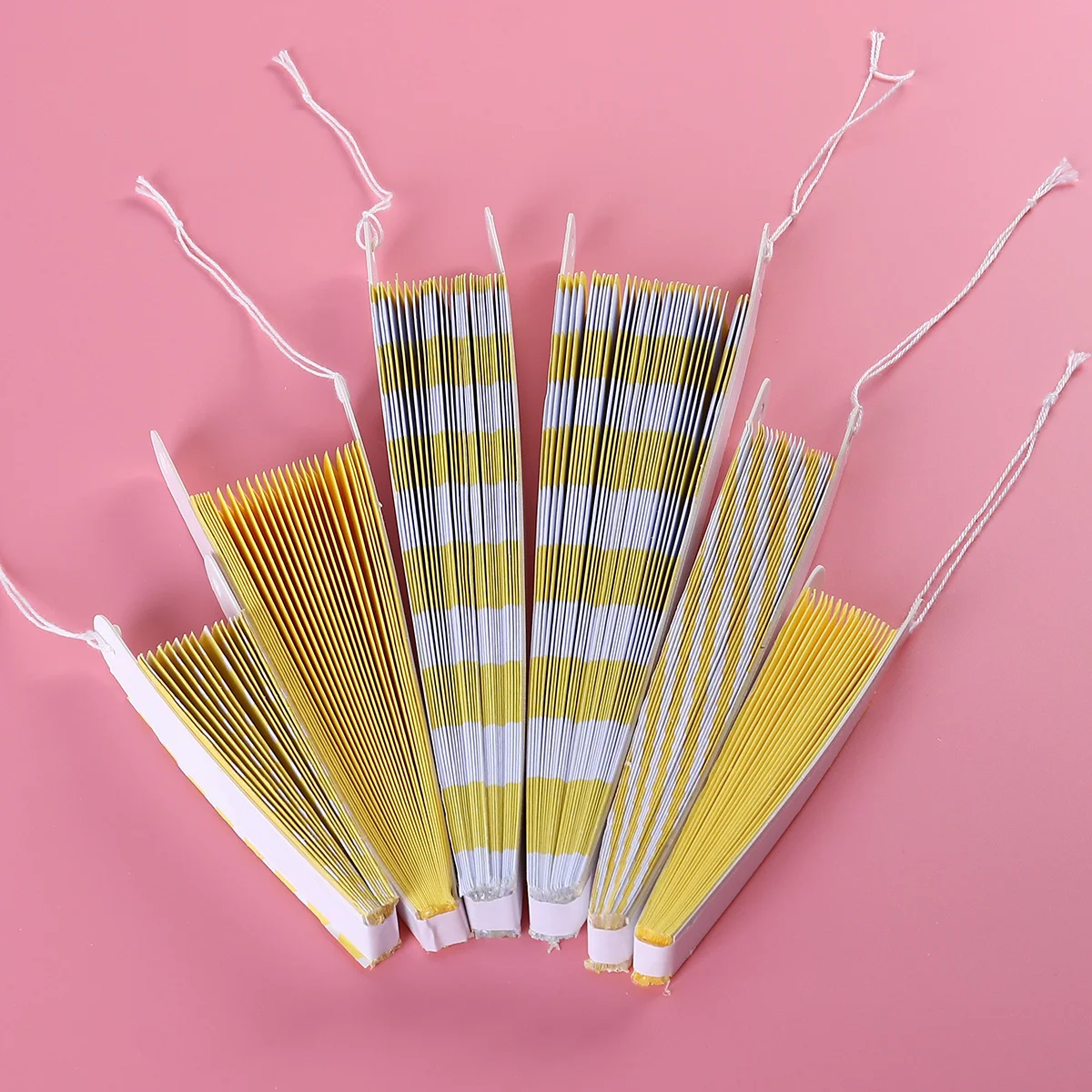 

6Pcs Tissue Paper Fans Paper Flowers Yellow Birthday Wedding Party Decoration Reusable Lightweight Wall Ceiling Tree Decoration