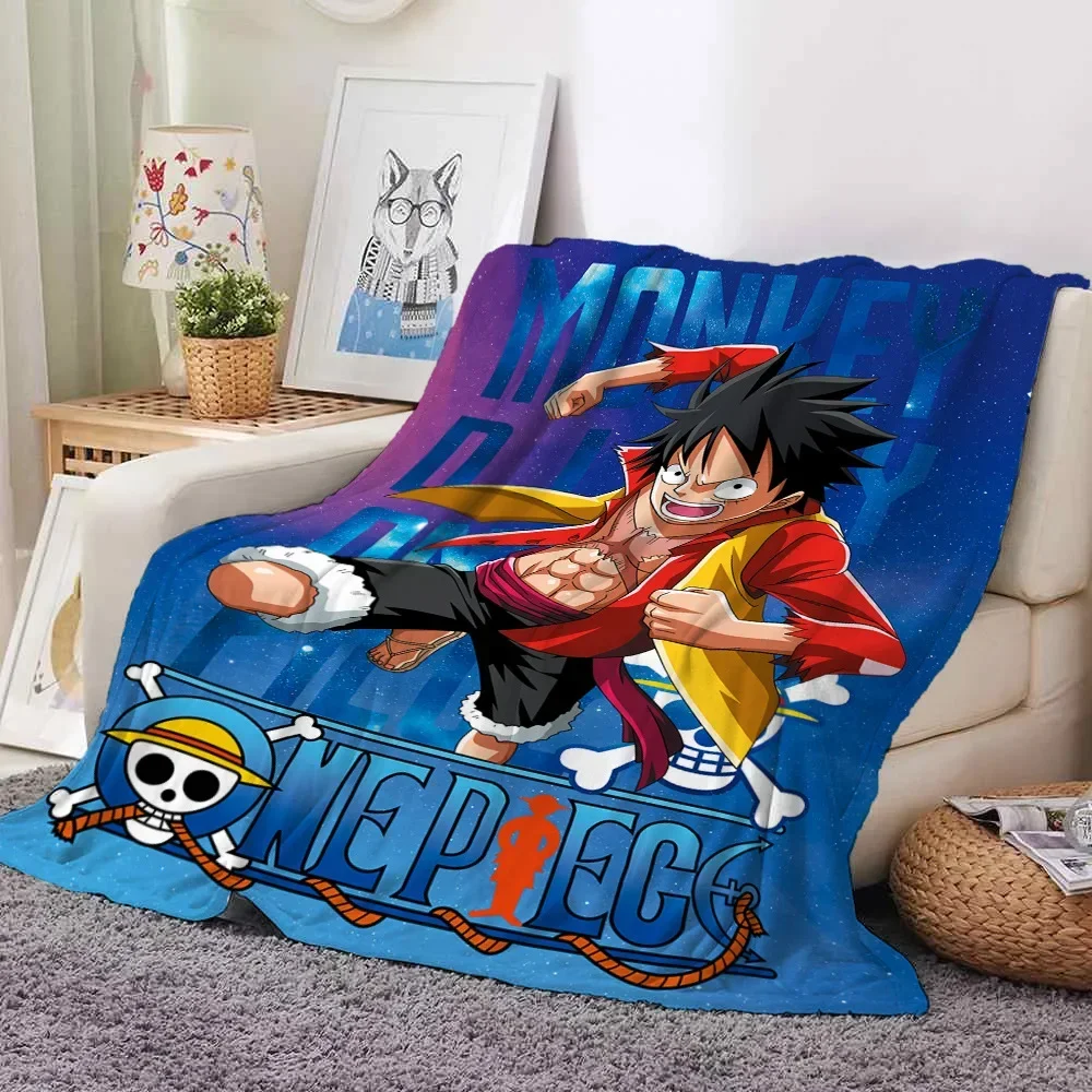 

Japanese Anime One Piece 2D Peripheral Flannel Blanket Luffy Blanket Digital Printing Warm Blanket Best Gift