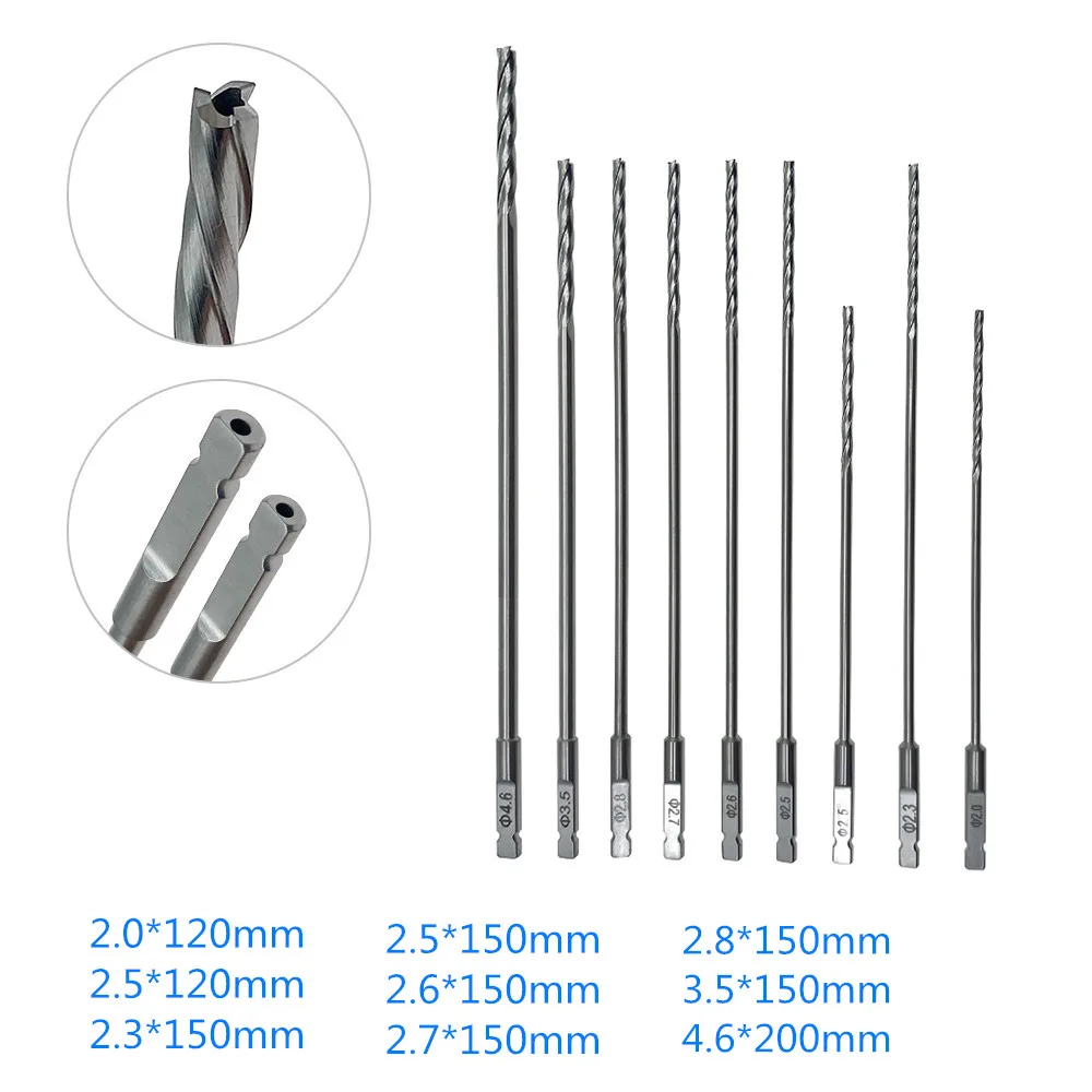 1 buah mata bor canulated AO Stainless Steel, instrumen Orthopedic Edik, mata bor Hollow