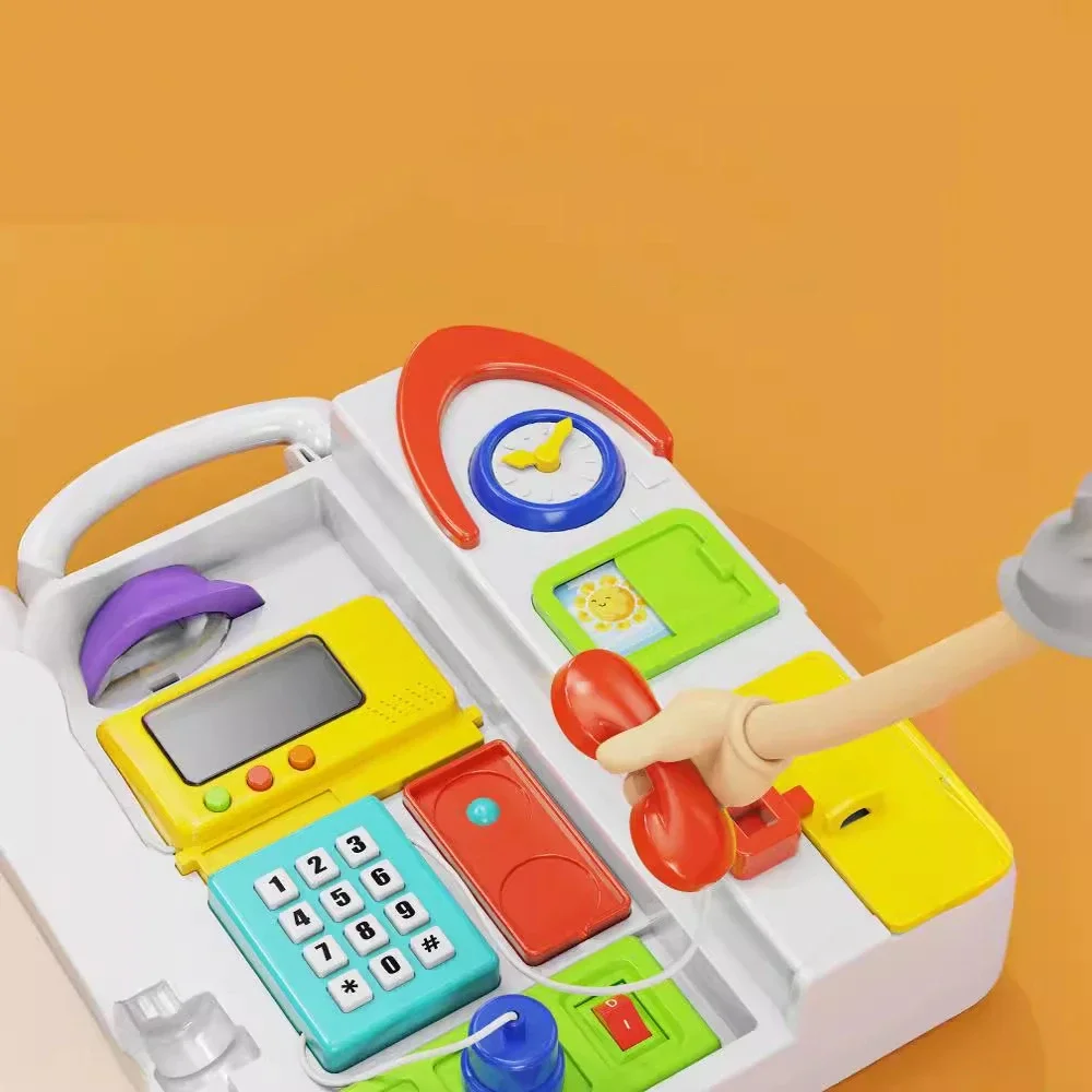 طفل مونتيسوري الحسية مشغولة المجلس-أضواء الموسيقى التبديل لعبة متعددة الوظائف السفر الأنشطة التعليمية المبكرة لعب لعبة للأطفال #4