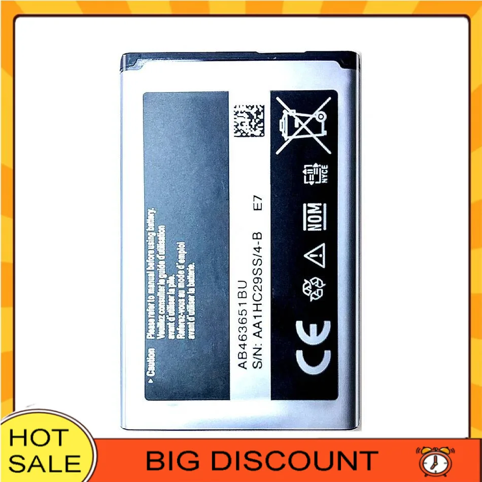 

Mobile Phone Battery AB463651BU 960Mah For Samsung W559 S5620I S5630C S5560C C3370 C3200 C3518 J808 F339 S5296 C3322 L708E S5610