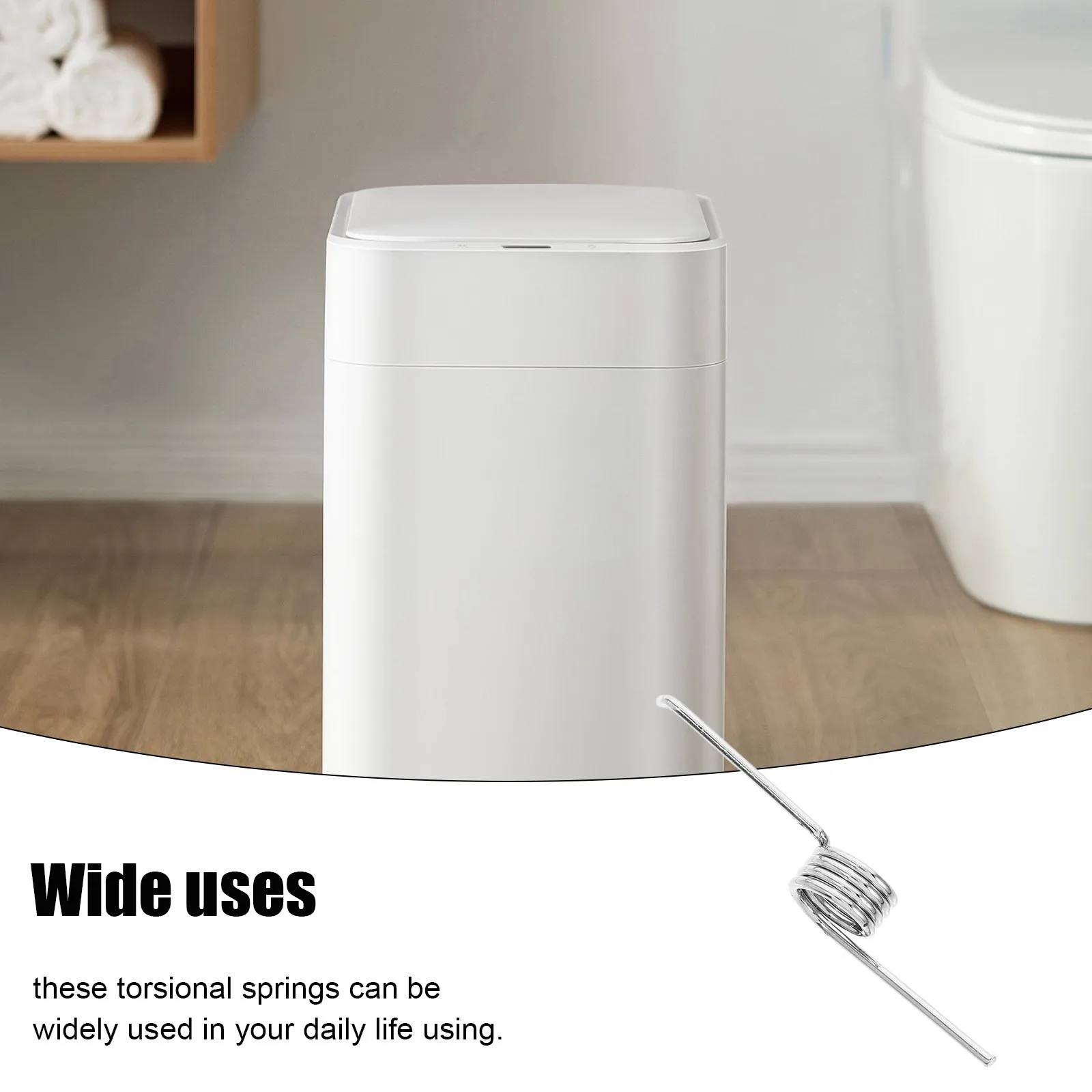 10 Pcs Press Switch Trash Can Mechanical Compression Springs Lid Torsional Replace Garbage Metal Silver Garage Coil Broken