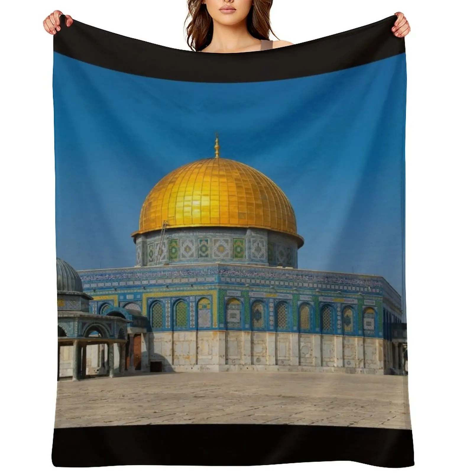 

Dome Rock Mosque Throw Blanket Hairy Sofa Throw Soft Plaid Giant Sofa Blankets