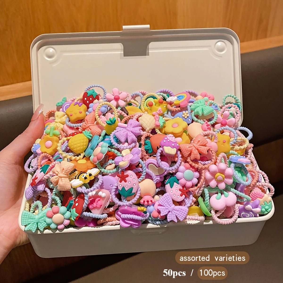 청소년을 위한 50/100개 탄성 헤어 밴드 - 일상 캐주얼 사용을 위한 다용도 솔리드 컬러 헤어 타이, 합성 고무 헤어 액세서리