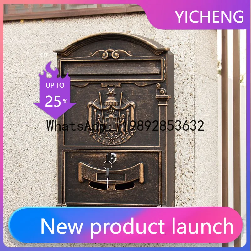 

Креативный почтовый ящик из литого алюминия Zz для улицы, виллы, реквизит для фотосъемки, ящик для предложений, почтовый ящик для дома
