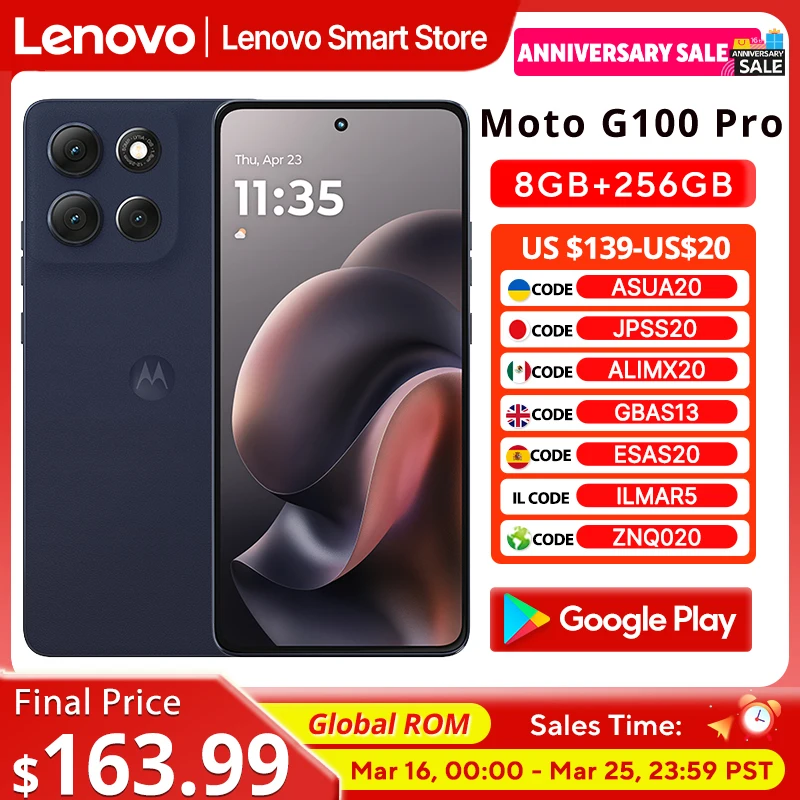 Motorola Moto G100 Pro SmartPhone Global ROM Dimensity 7300 6.7-inch 1.5K pOLED 120Hz Display 50MP Camera 6720mAh Cellphone