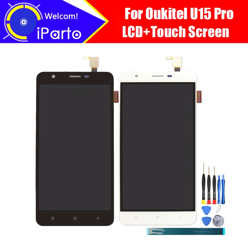 

5.5inch Oukitel U15 Pro LCD Display+Touch Screen Digitizer 100% Original Tested LCD Screen Glass Panel For U15 Pro+tool+Adhesive