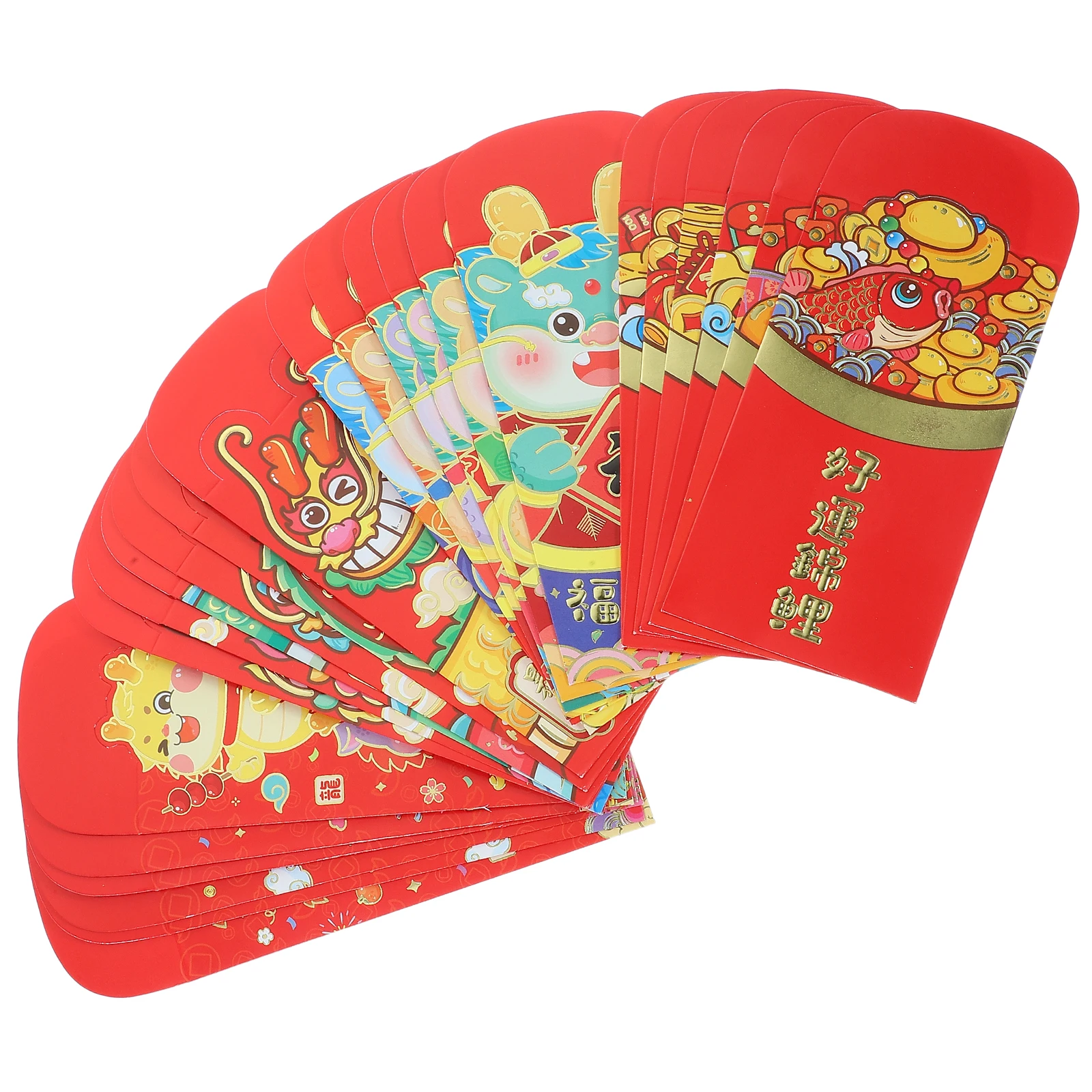 

24pcs Spring Festival Envelopes Of Envelopes Chinese New Year Red Packets Lucky Money Holders Dragon Pattern Paper
