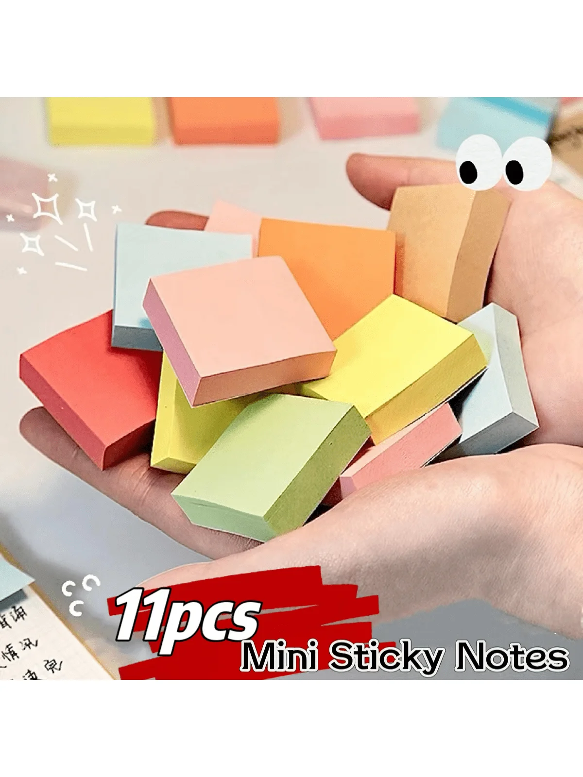 11pcs Colorful Sticky Notes, Suitable For Home, School, Office, Back To School, Aesthetic School Supplies, Stationary, Random co