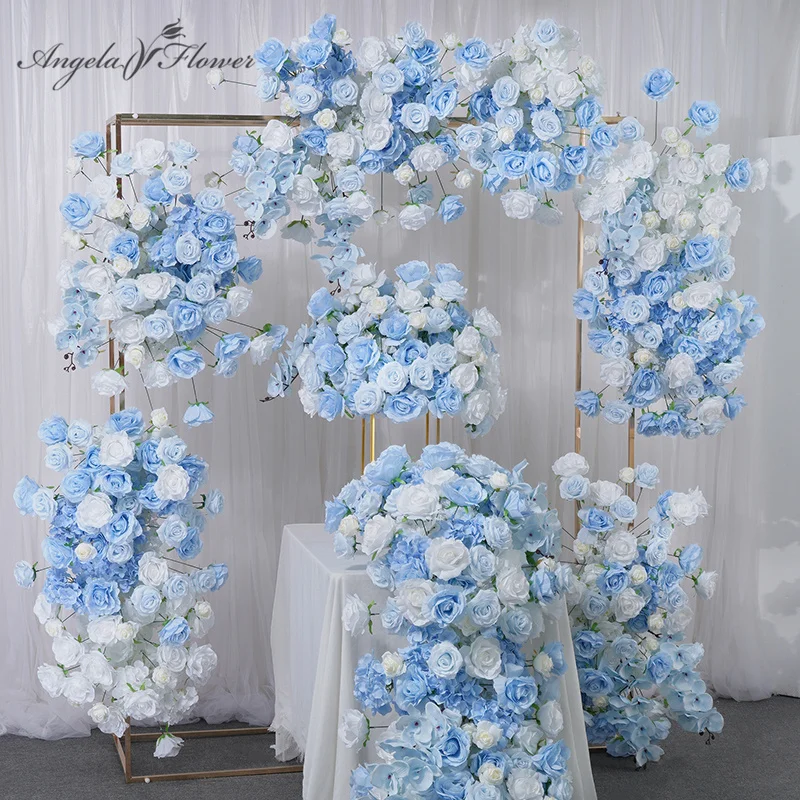 Telón de fondo de lujo para boda, decoración de arco, arreglo Floral, sofá, camino de mesa, centro de mesa, Bola de flores, accesorios de fiesta