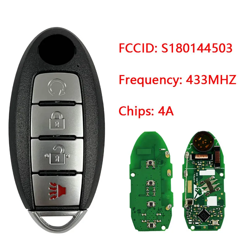 

CN027078 KR5TXN3 S180144503 For Kicks 2018+ Smart Key 4 Buttons HITAG AES NCF29A1M 4A Chip 433MHz Keyless Go