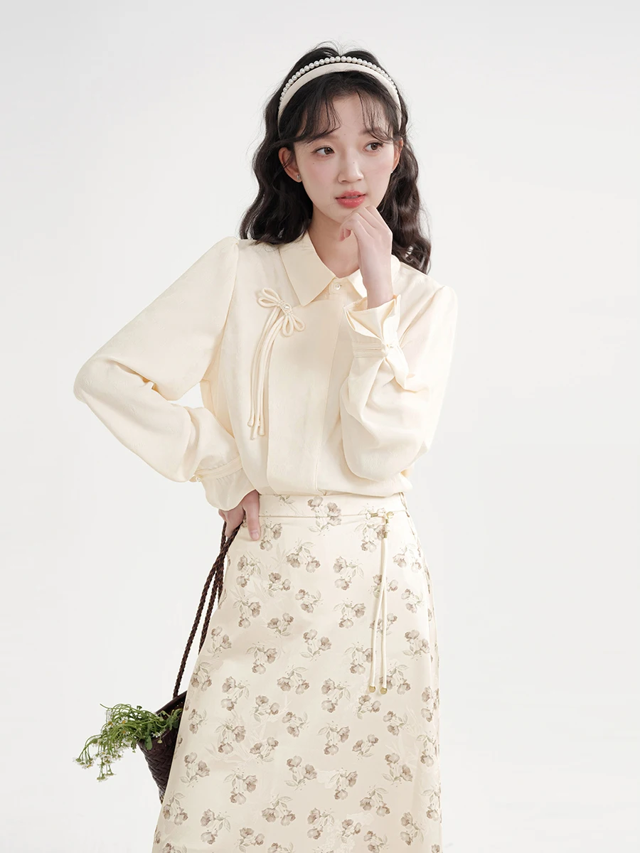 

New Chinese Style Women's Shirt with Button Design Breathable And Comfortable Long Sleeve Casual Fashion Spring 2026