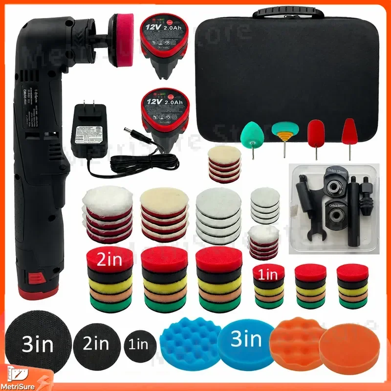 Cordless Car Polishing 2x12V 2000mAh Lithium Battery Mini Wireless Buffer for Auto Detailing Paint Correction Scratch