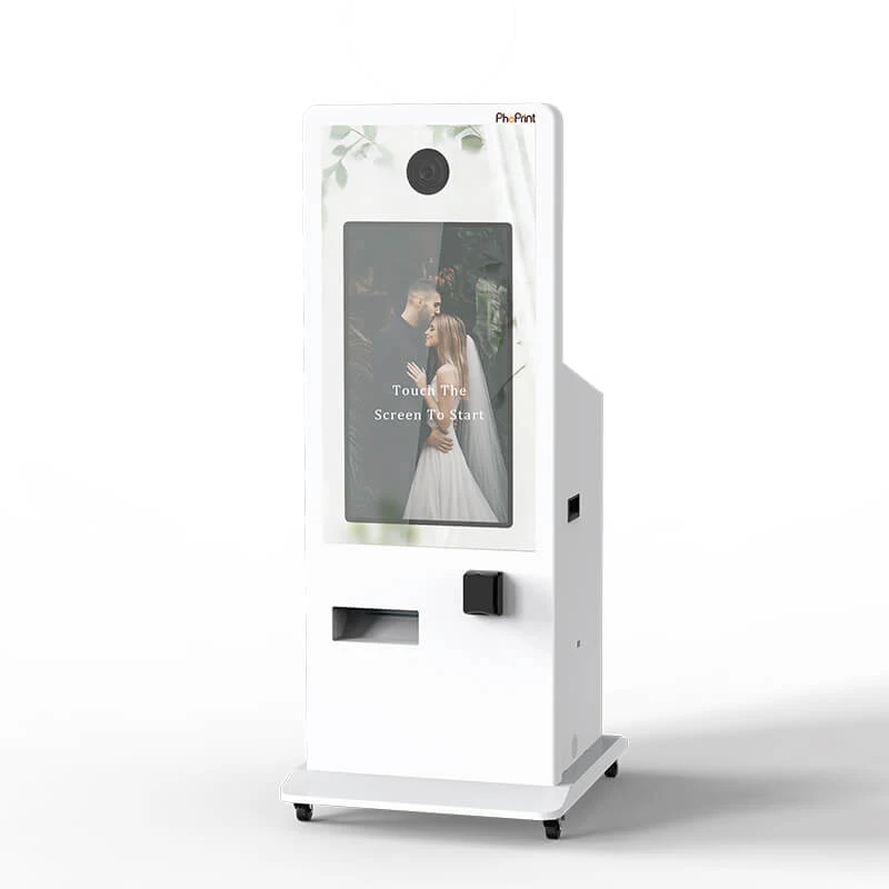 Floor Standing Touch Screen Card Reader Dslr Photo Booth Machine With Payment System