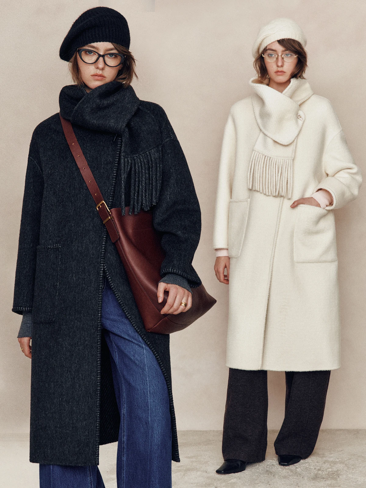 

Теплое утолщенное шерстяное пальто из лиоцелла с отстегивающимся шарфом, длинное двустороннее шерстяное пальто в корейском стиле, прямого кроя, эксклюзивно онлайн, осень...