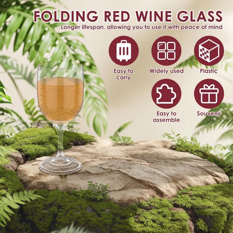 RV Portable Wine Glass Goblet Collapsible Unbreakable Cocktail Champagne Wine Glass Beverage Cup Caravan Camper Outdoor Picnic - view 3