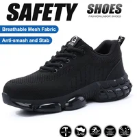Zapatos de seguridad con punta de acero para hombres y mujeres, cómodos, transpirables, antideslizantes, zapatos de trabajo, zapatos protectores de seguridad, zapatillas cómodas