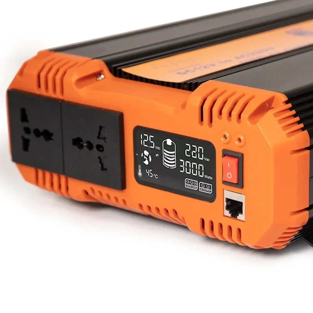 3000W Pure Sine Wave Inverter Converter With Remote Control Digital Display For Energy System Caravan Vehicle  Supply