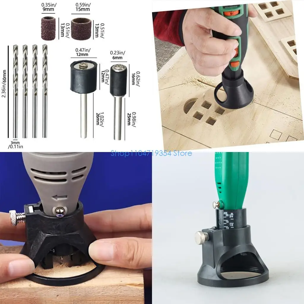 0XLD Rotary Milling Cutter Positioning Set Rotary Router Milling Cutter Guide Attachment For Wood Plastic Engraving