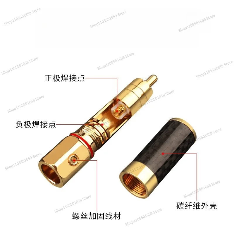 For Thick Gold Plated Rhodium Lotus Plug RCA  Audio Plug Bile Machine Terminal