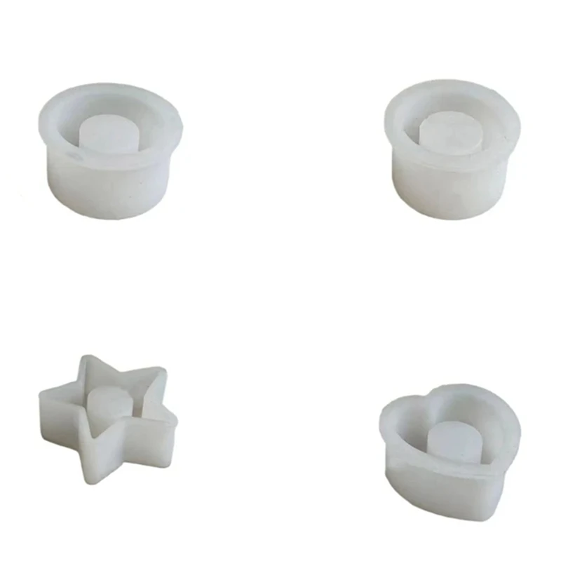 Silicone DIY Candle Holder Mould Round Candlestick Casting Mould For Romantic Occasions 4Pcs