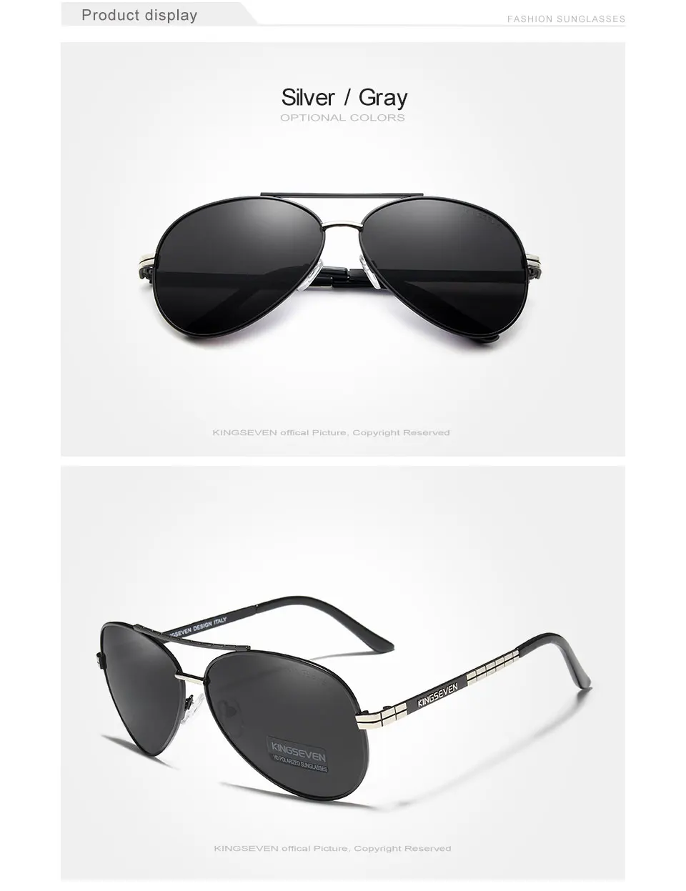 KINGSEVEN Neue Upgrade Aviation männer Sonnenbrille Polarisierte Anti-Glare Sonnenbrille Fahren Brillen Gafas De Sol – Detail 5