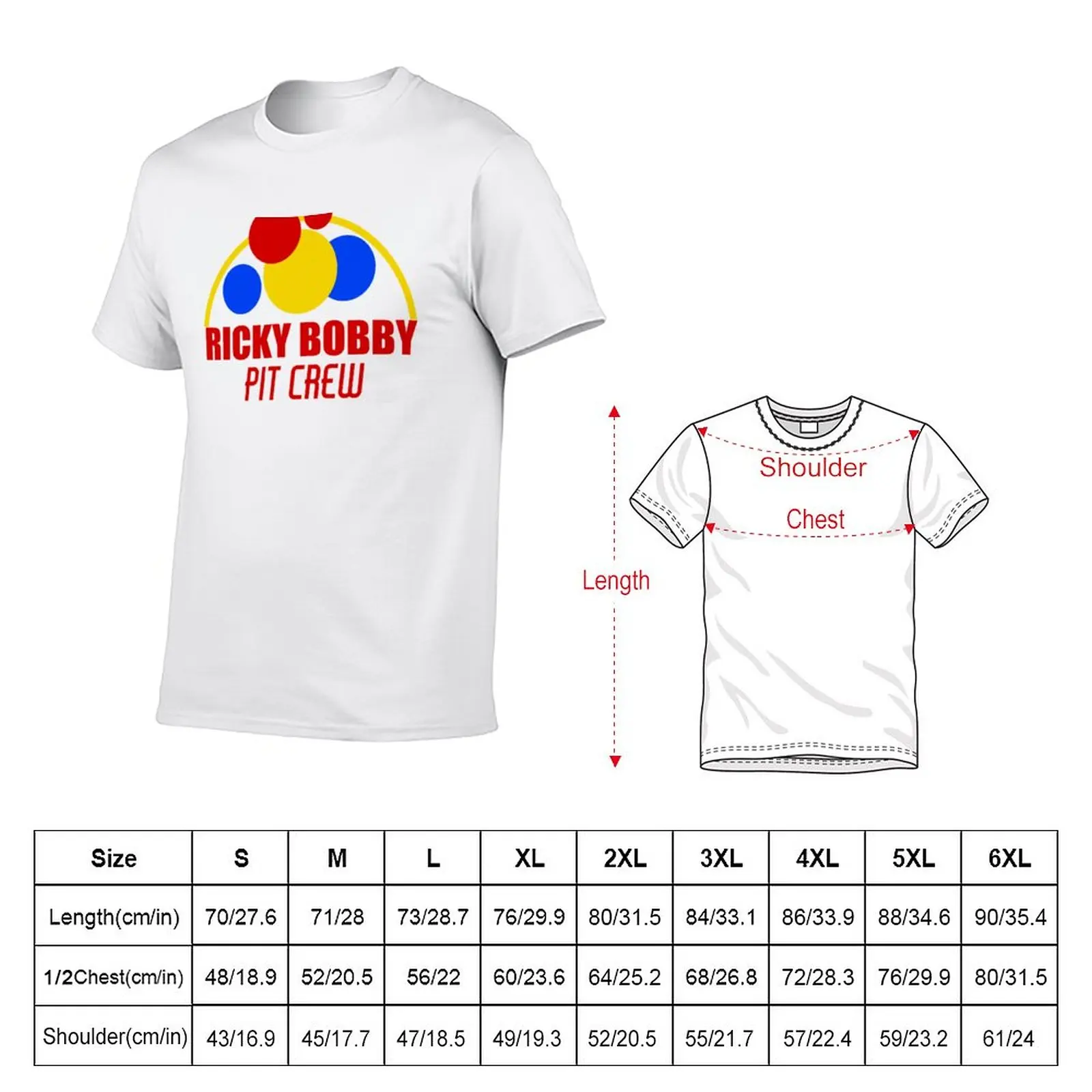 New Ricky Bobby Pit Crew T-Shirt black t shirts anime Short sleeve tee anime clothes mens white t shirts