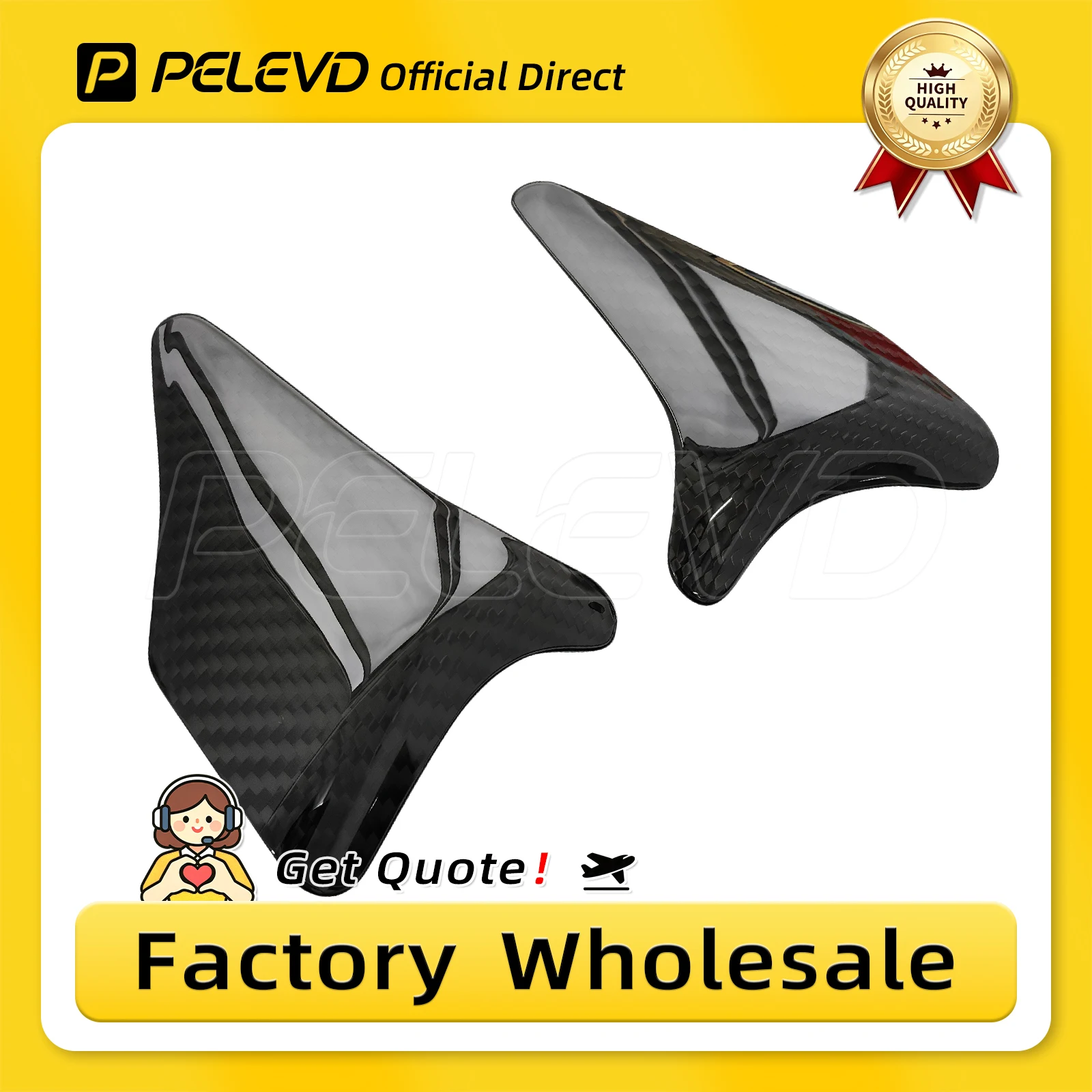 PELEVD 100% CARBON FIBER Fuel Tank Cover Gas Tank Protector Shell Lightweight Guard Cover For KAWASAKI Z900 2017-2021 2022 2023