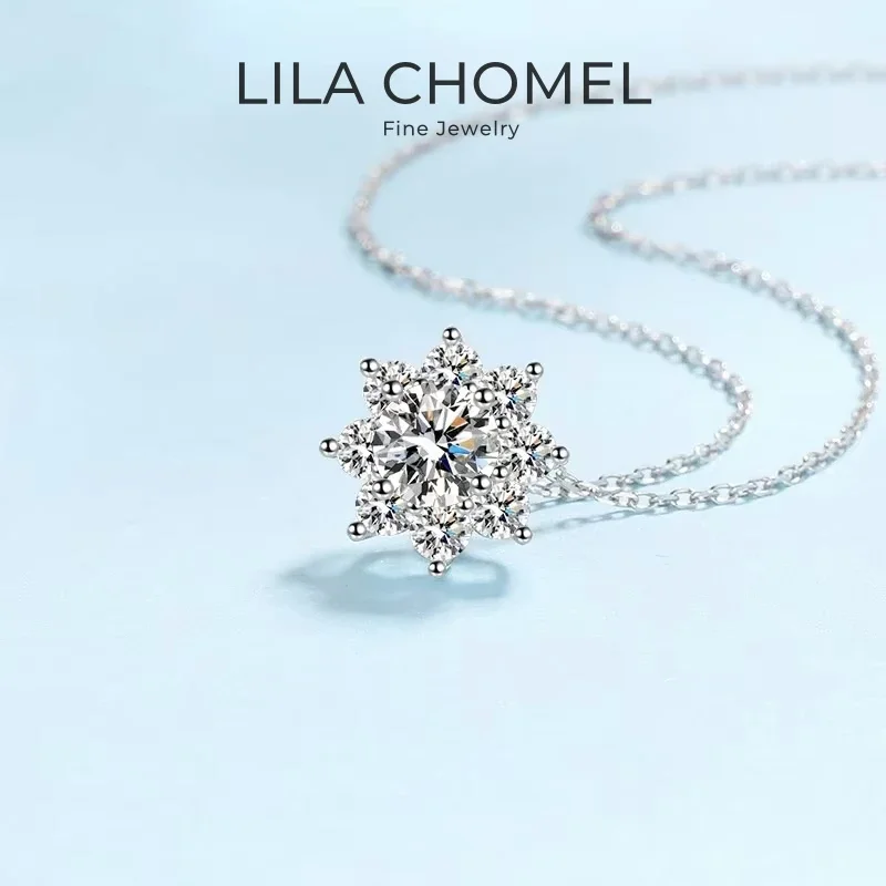 

Women Wedding 18K White Gold Necklaces Girl Friend Birthday Gift 1/2CT Moissanite Diamond PT950 Platinum Pendant Valentine's Day