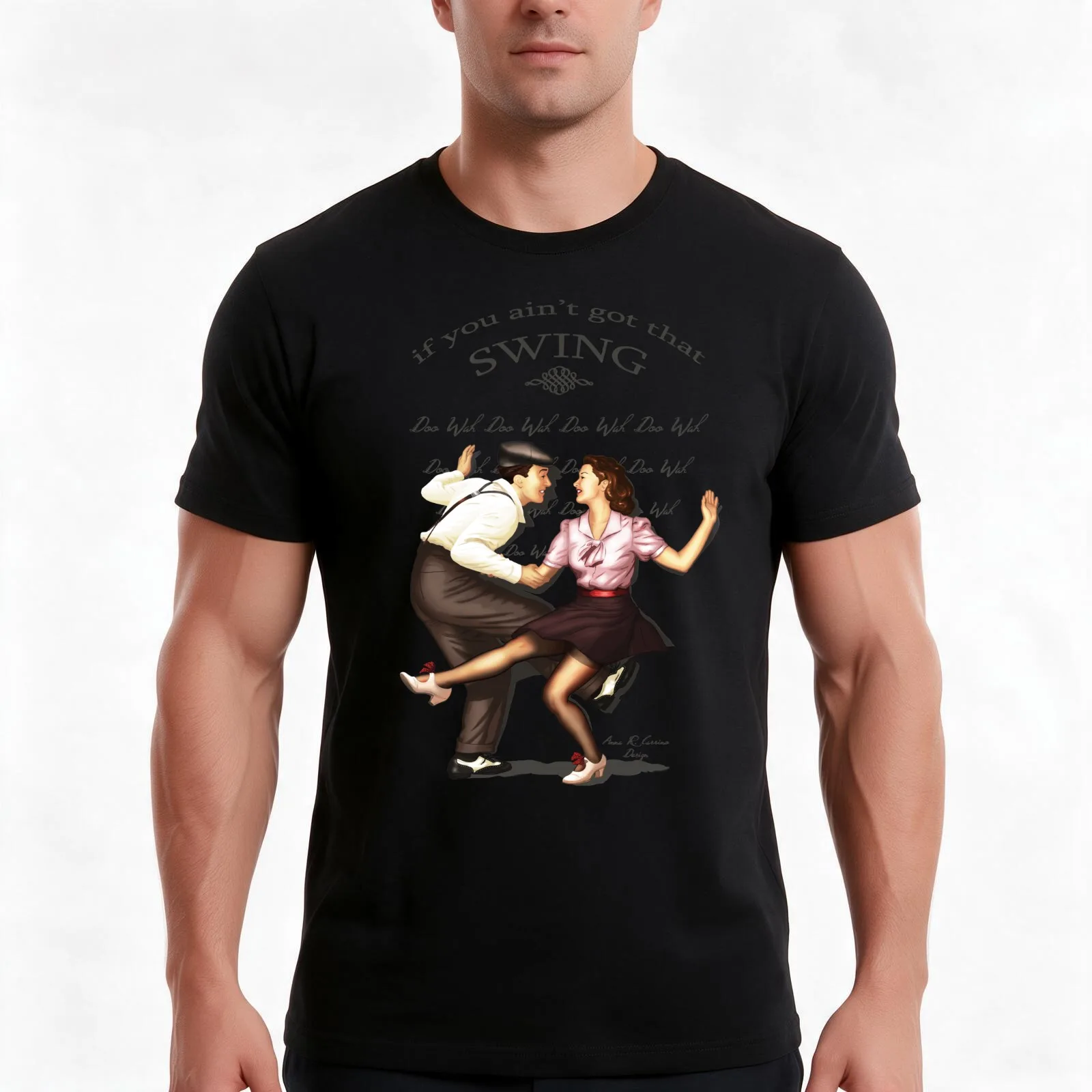 Lindy Hop T-Shirt Summer Casual Cotton Tee Oversized Streetwear Tops Vintage Graphic Print Loose Fit Short Sleeve