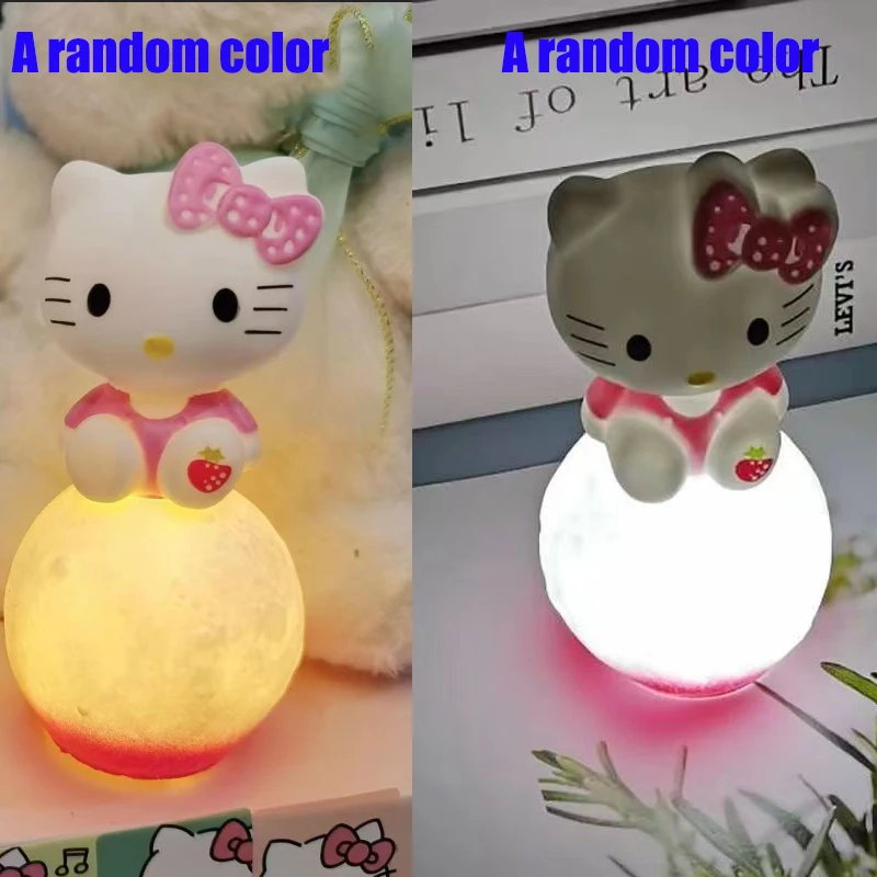 Anime Sanrio Hello Kitty Kuromi Cinnamoroll Melody Night Light Glowing Children Toy Bedside Lamp Kawaii Cute Kids Birthday Gift image 6
