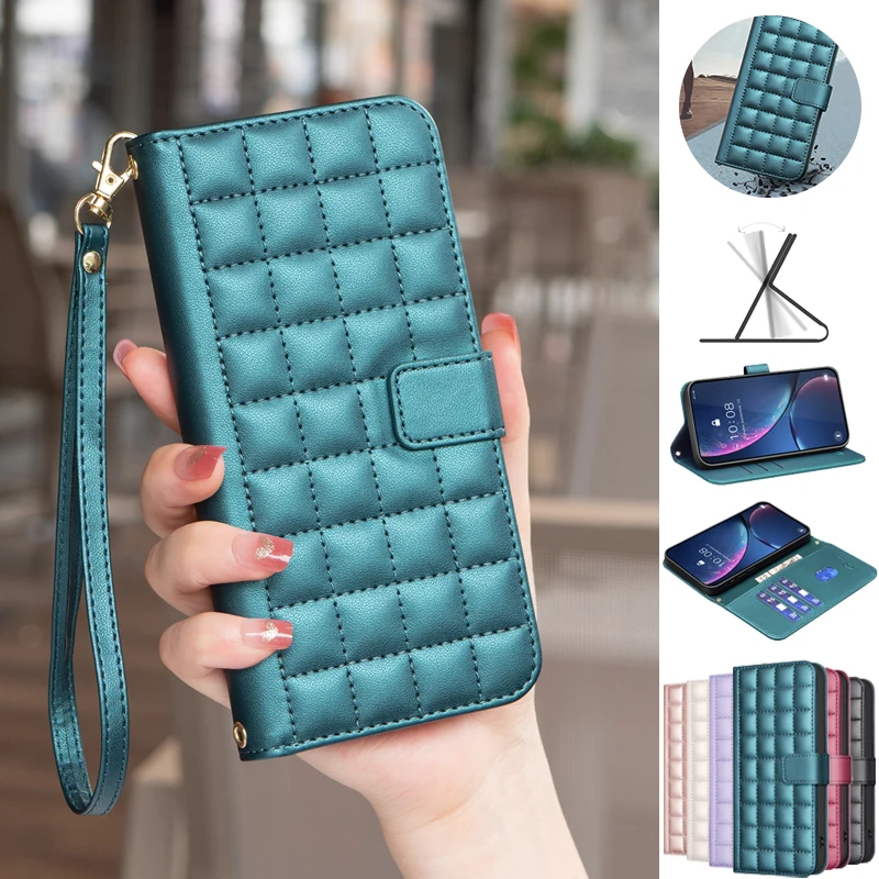 Cover Etui For Tecno Pova 6 Pro Leather Case Stand Flip Wallet Card Slots Plaid Cover Coque For Tecno Pova6 6Pro LI9 Phone Cases