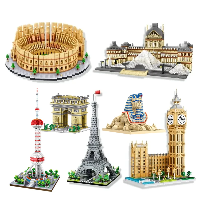 3585pcs World Architecture Model Building Blocks Paris Eiffel Tower Diamond Micro Construction Bricks DIY Toys for Children Gift