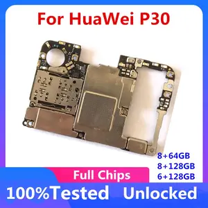 Bilashmart Unlocked Mainboard HUAWEI P30 Motherboard 100% Tested Logic Board HUAWEI P30 With Chips 8GB 128GB 6GB