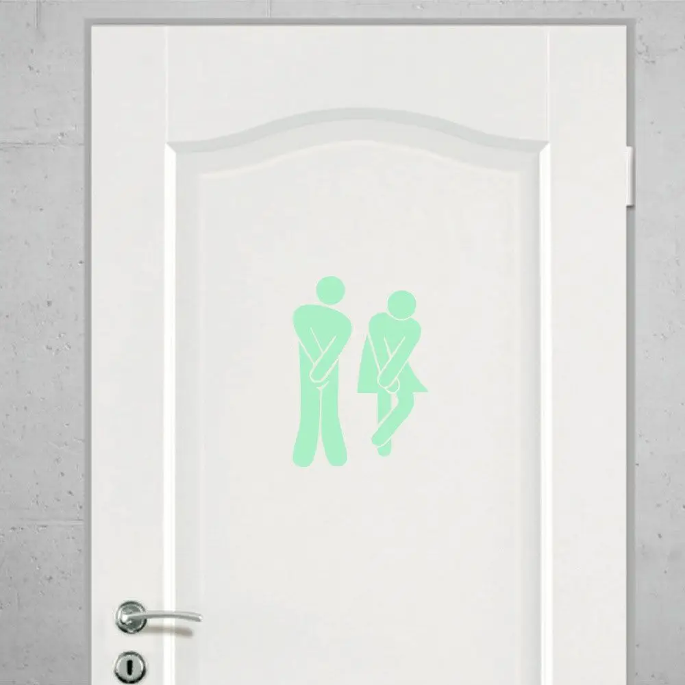 Funny Luminous Bathroom Wall Stickers Home Decor Glow In The Dark Toilet Stickers