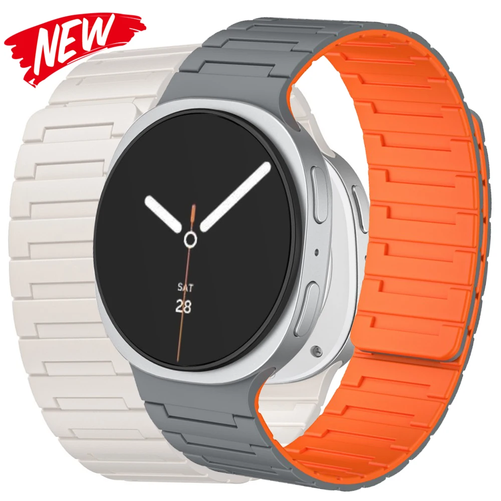 

Мягкий силиконовый магнитный ремешок для Samsung Galaxy Watch 8 Classic 46 мм 40 44 мм Спортивный ремешок для Galaxy 8 Classic Ремешок с изогнутым концом