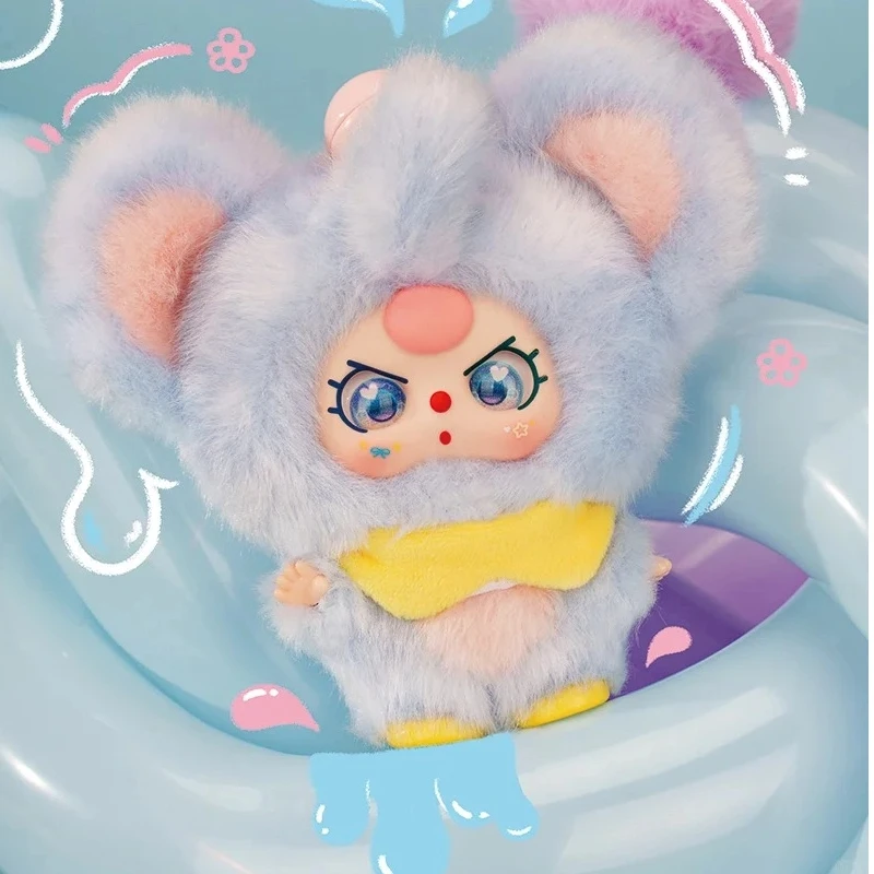 Bebê três mini abraço série vinil rosto pingente de pelúcia caixa cega mini pendurado brinquedo tendência caixa surpresa presente do estudante bonito colecionável