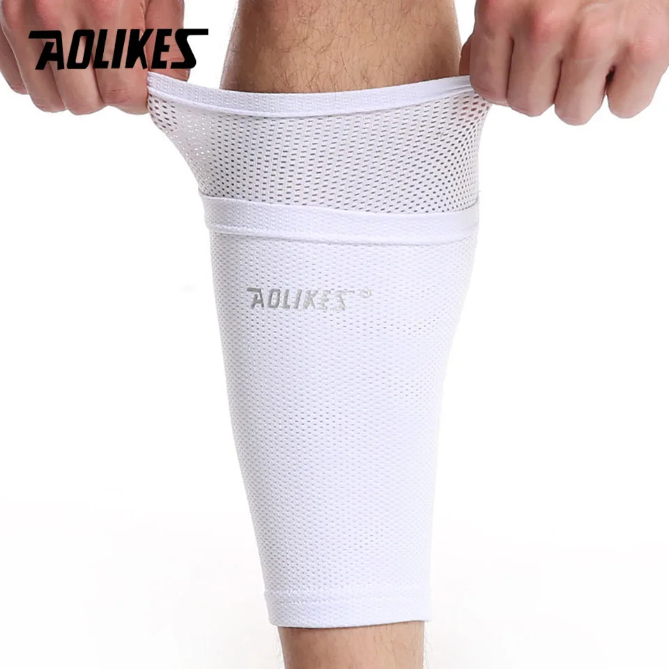 AOLIKES 1 Pair Sports Soccer Shin Guard Pad Sleeve Sock Leg Support Football Calf Sleeve Shinguard For Adult Teens Children