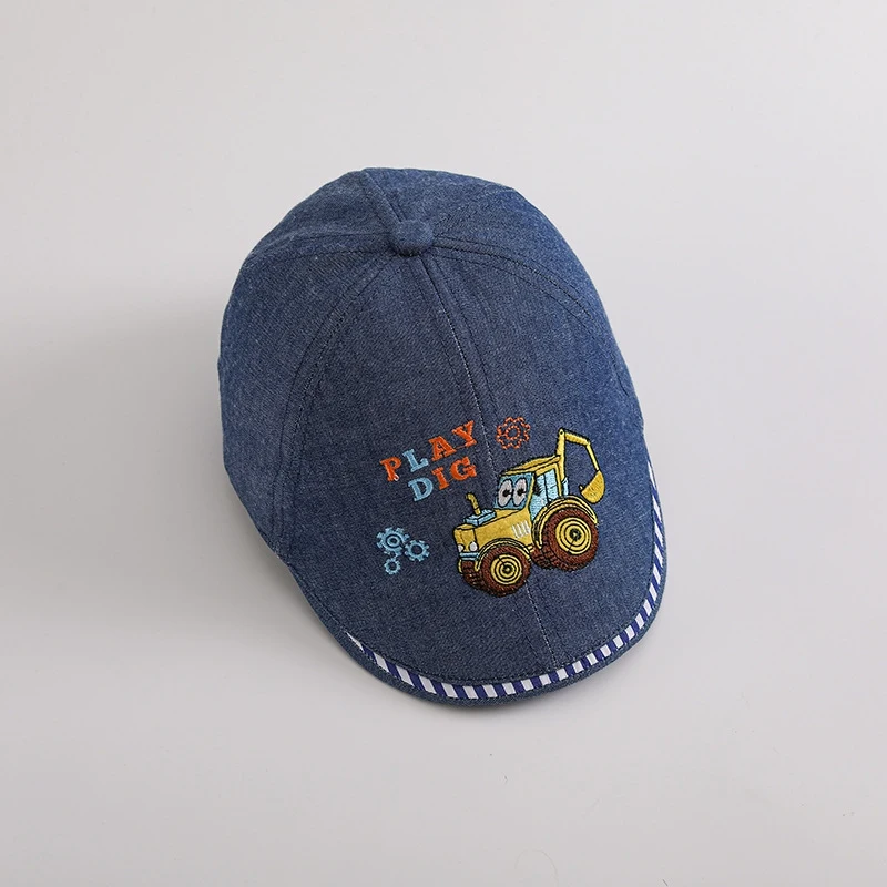 Fashion Children Denim Berets Cute Car Embroidery Baby Hat Girl Boy Artist Painter Caps Fashion Korean Kids Toddler Cowboy Cap