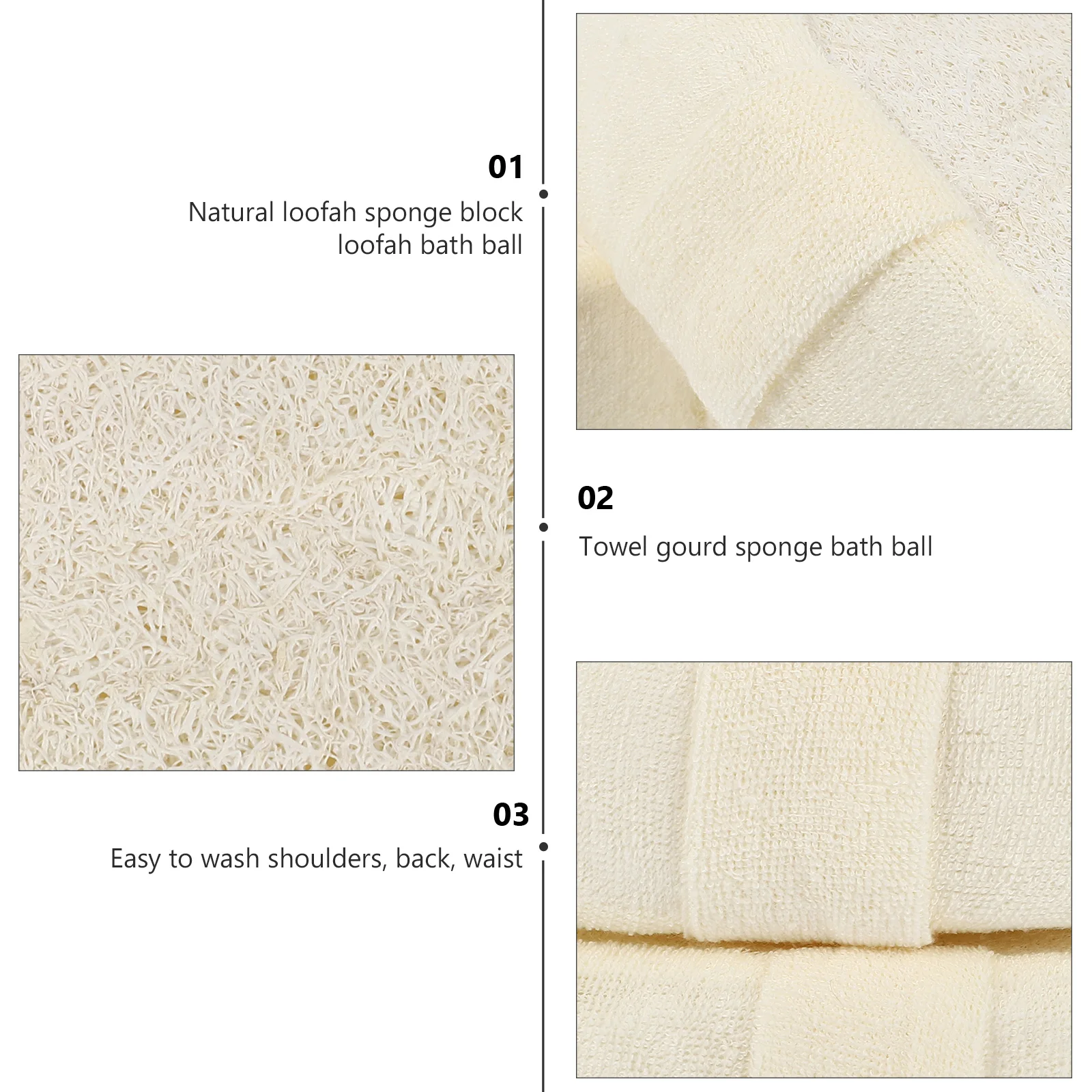 

2pcs Natural Loofah Scrubber Body Scrubbing Tool Shower Bath Balls Deep Skin Cleaning Durable Massage Bath Wipe Comfortable Wash