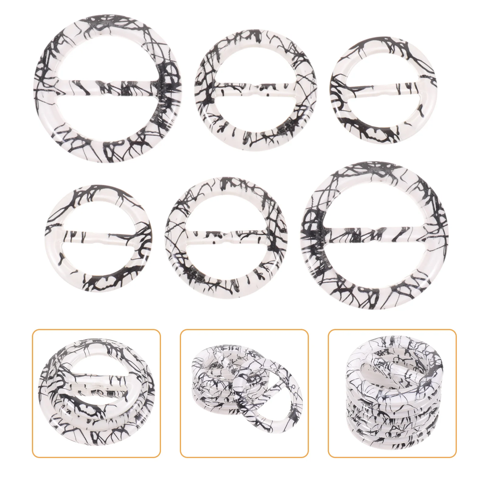 

30pcs Waist Buckle Resin Scarf Ring Clip Women Shirt Knot Shawl Clasp Tie Buckles Rings Craft Sewing Supplies