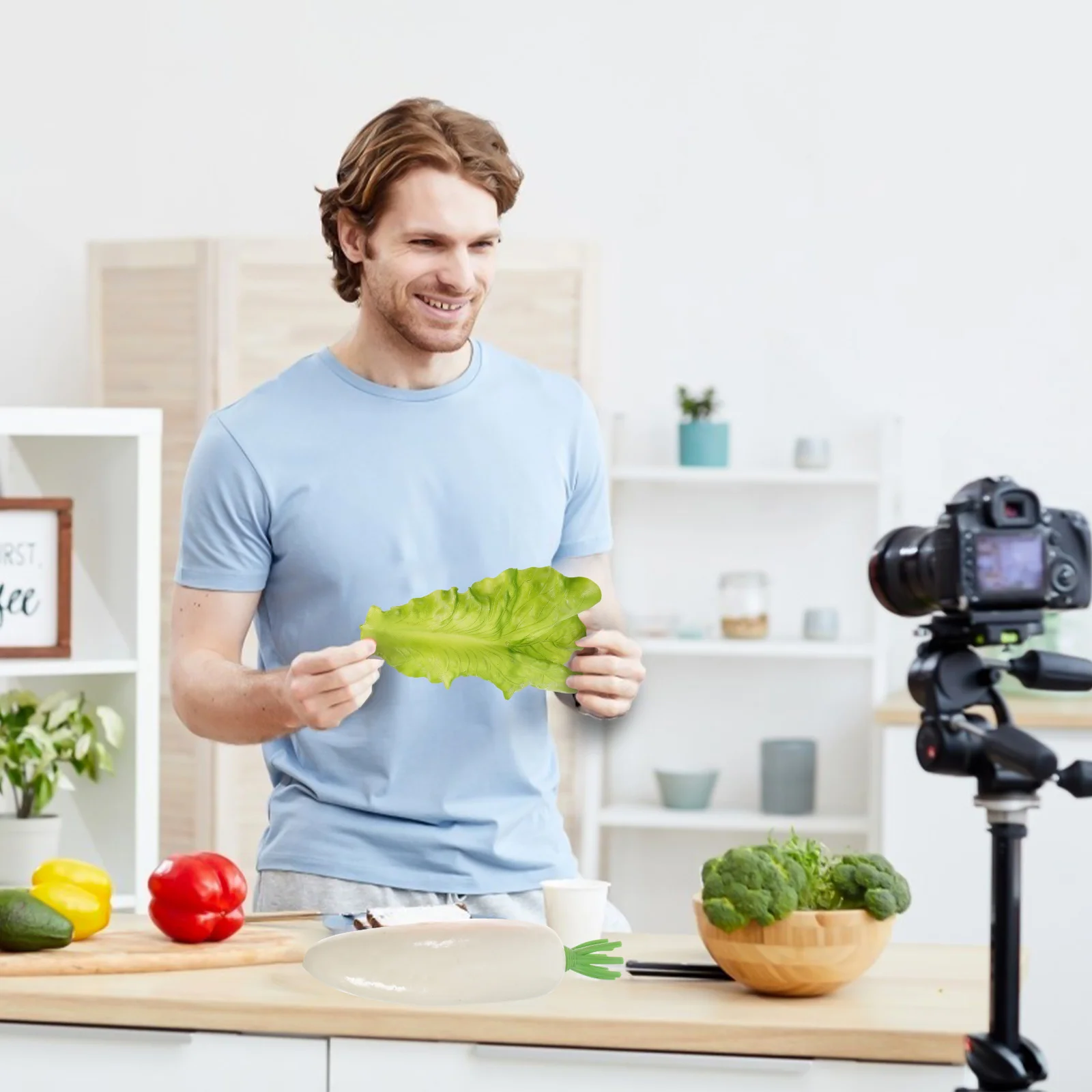 5 قطع من الخضروات المزيفة الواقعية لتزيين العرض التعليمي للمنزل والسوبر ماركت ورياض الأطفال والفندق والمطبخ #4