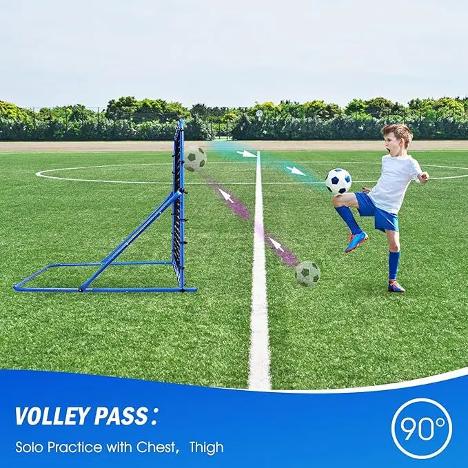 휴대용 및 접이식 축구 리바운드 네트 청소년 실내 및 실외 연습 용품을위한 멀티 앵글 조정 훈련 네트