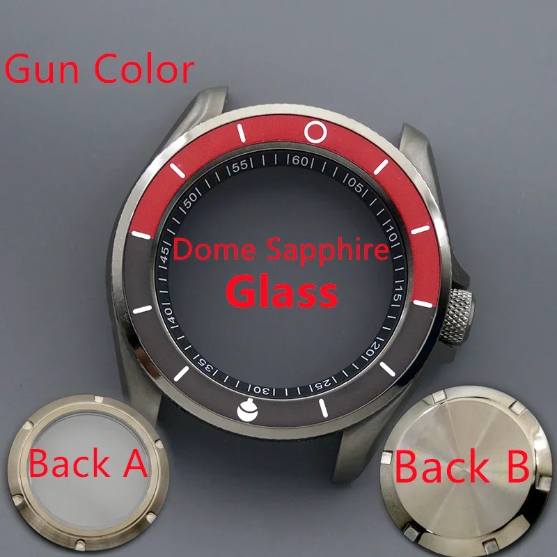 Men's Watch Case Fit NH34 NH35 NH36 Automatic Movement Sapphire Glass 200M Waterproof Gun Colour Case Design SKX007 SKX009 image 3