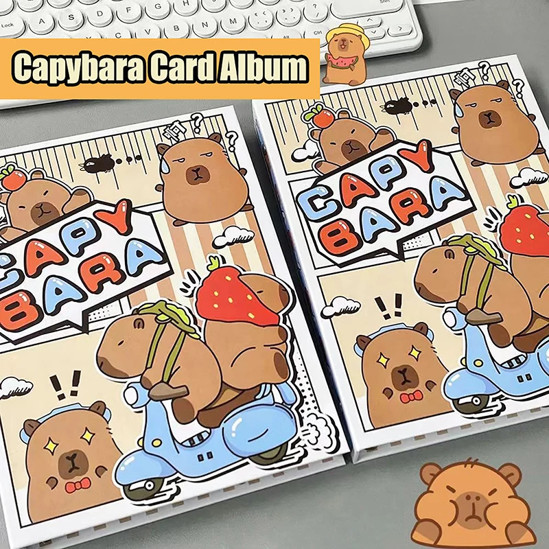 Creative Capybara Cards Album Storage Postcard Book Cartoon Cute Binder Scrapbook Hard Shell Card Storage Book Girls Gift