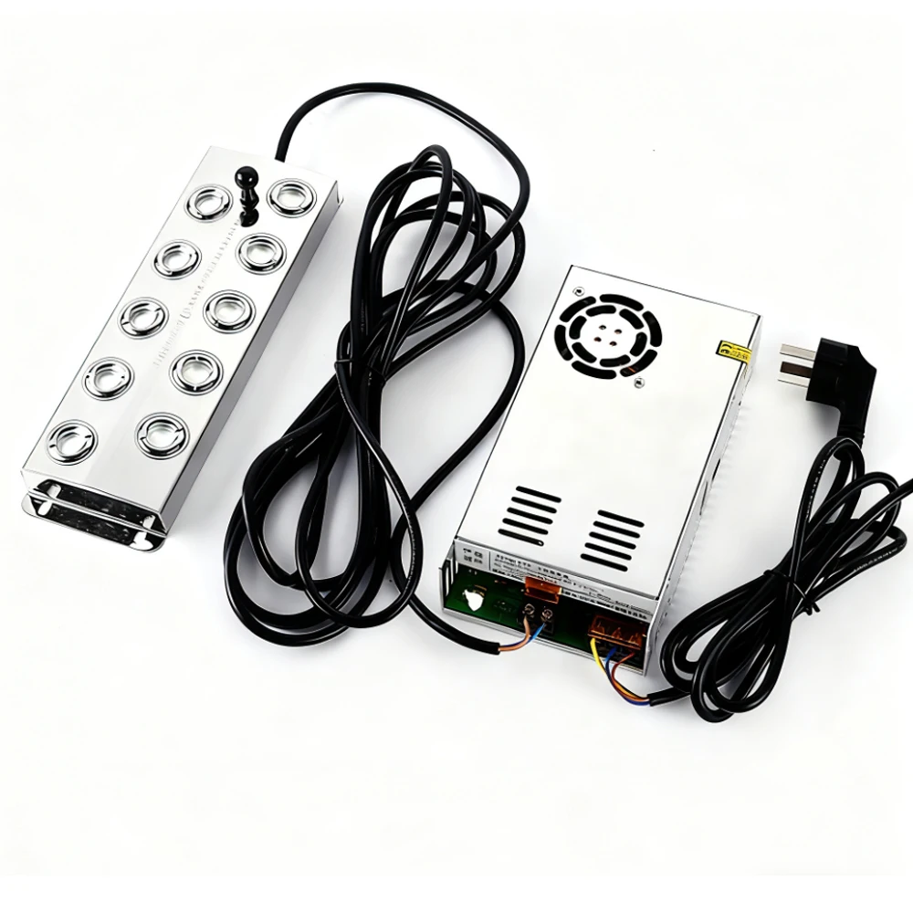 

DC 48 В 7000 мл/ч 10 головок ультразвуковой распылитель промышленный увлажнитель ультразвуковой туманообразователь с источником питания 110 В 220 В